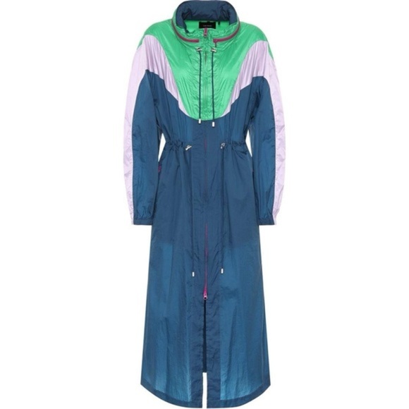 Isabel Marant Rumber Long Colorblock Hooded Jacket - Picture 1 of 8